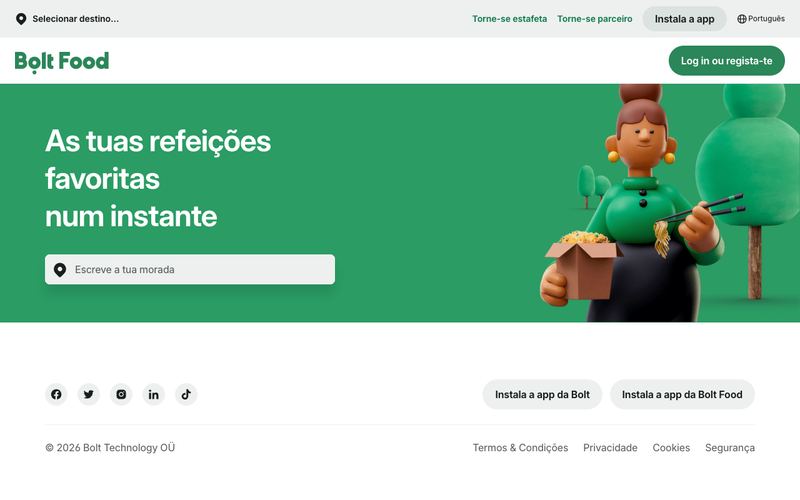 Página do site food.bolt.eu