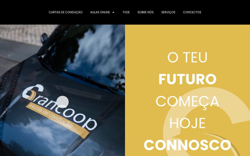 Página do site ecgrancoop.pt