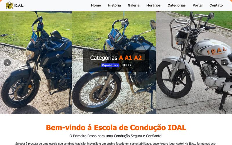 Página do site idal.pt