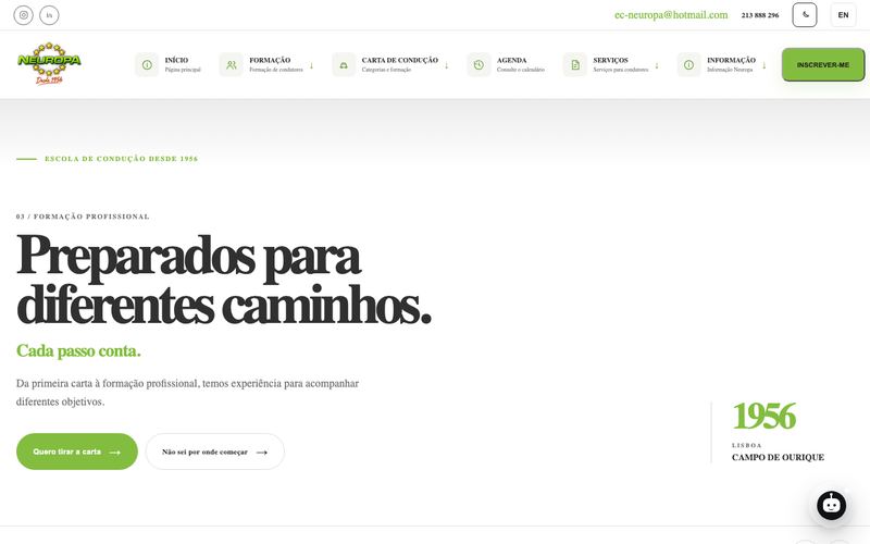 Página do site neuropa.pt