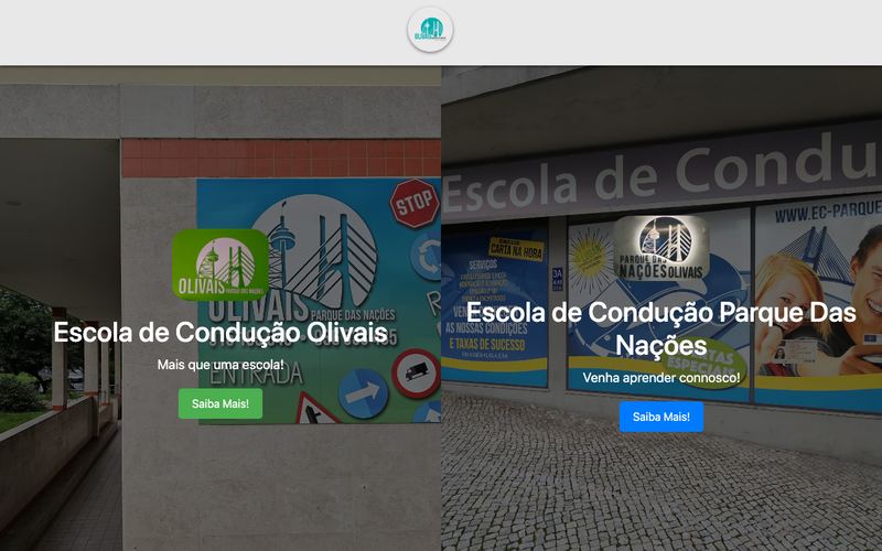 Página do site ecparquedasnacoesolivais.pt