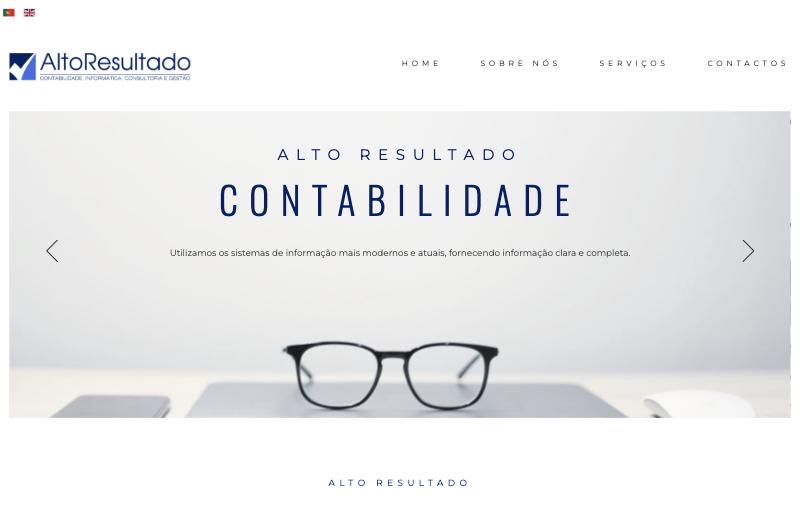 Página do site altoresultado.pt