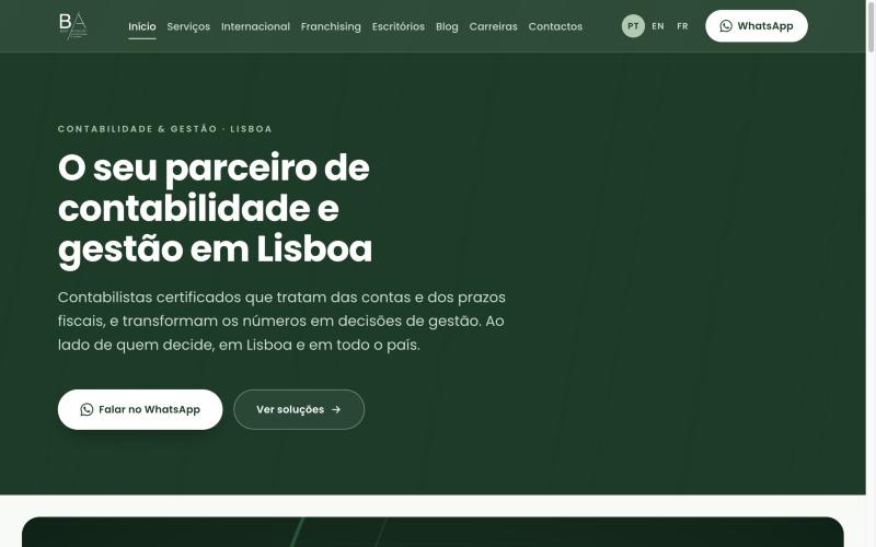 Página do site bestaccount.com.pt