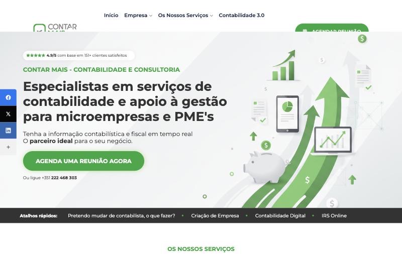 Página do site contarmais.pt