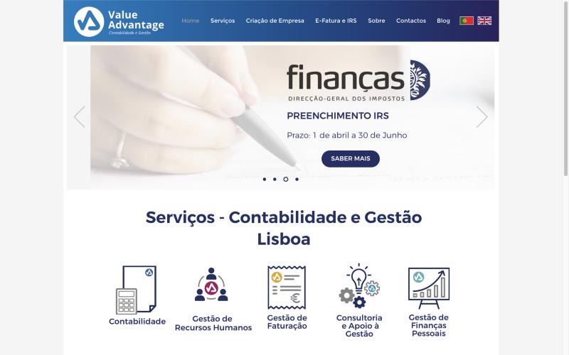 Página do site valueadvantage.pt