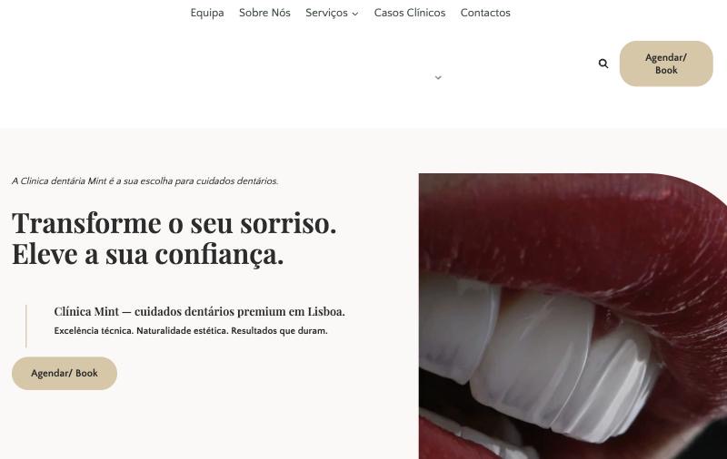 Página do site mint.pt