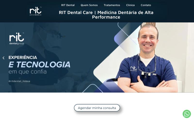 Página do site ritdental.com.pt