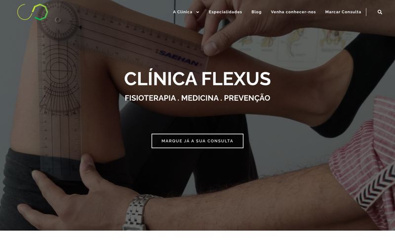 Página do site clinicaflexus.pt