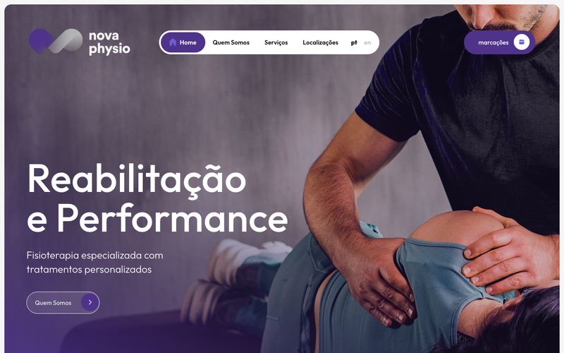 Página do site novaphysio.pt