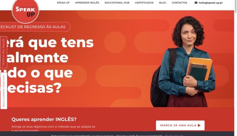 Página do site speak-up.pt