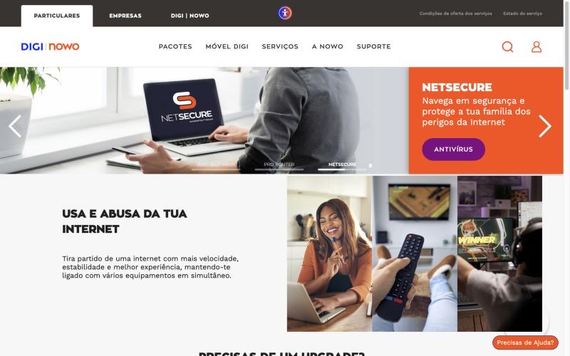 Página de internet do site nowo.pt