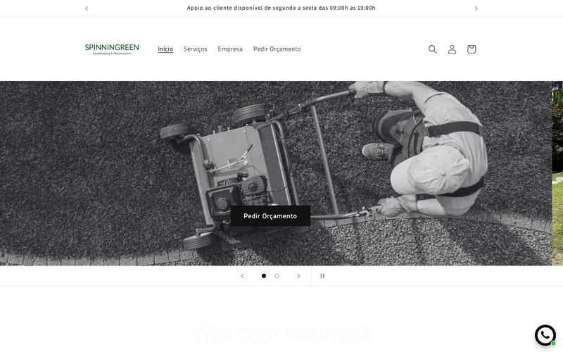 Página do site spinningreen.com